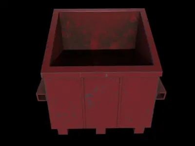 24Trash Can Game Ready Low Poly 3D Model Low-poly 3D model Low-poly 3D model