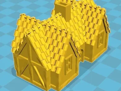 Medieval House 14 3D print model Free 3D print model