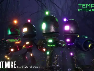 Zombie Robot Mike - Dark Metal Series Low-poly 3D model