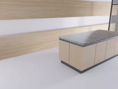 Kitchen Center Island Free low-poly 3D model