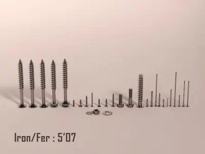 Screws and Nails HD V2 3D model