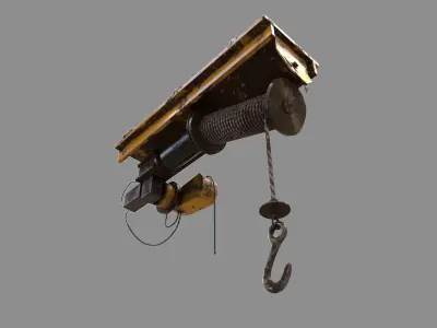 Defect scifi crane  Low-poly 3D model