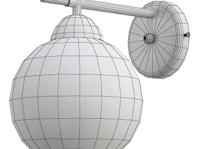 bra-de-markt-gamburg-605024501 wall sconce with glass globe a... 3D model