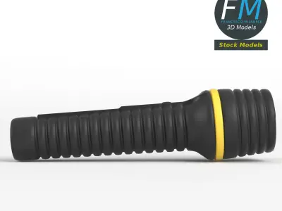 Torchlight flashlight with accents 3D model