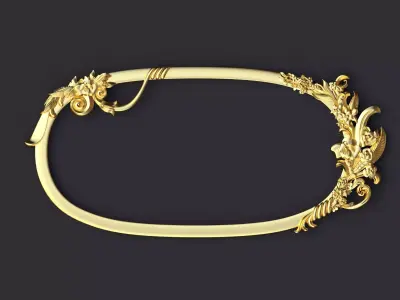 mirror gold ornate frame 3D model