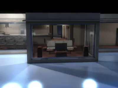 House 1 living room in Free 3D model