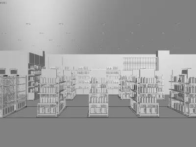 Makeup store 3D model 3D model