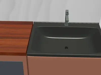 Kitchen furniture asset pack Low-poly 3D model