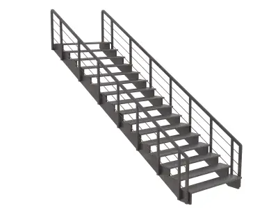 Industrial Stair Low-poly 3D model