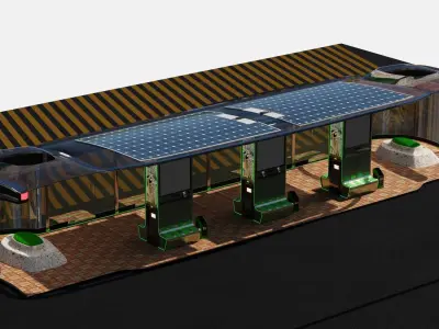 Bus Stop Shelter 3D model