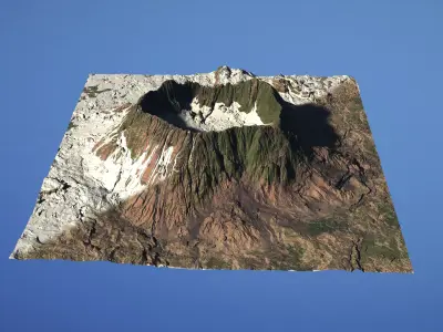 Landscape Environment Volcano Snow 25 Low-poly 3D model