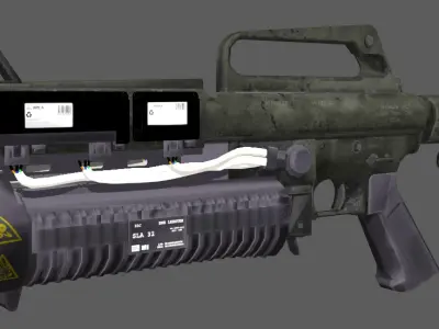 Modern Grenade Gun Low-poly 3D model