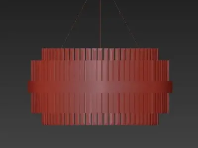 Liberty modern chandelier in gold and glass 3D model