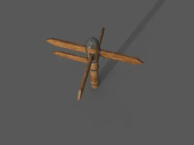 Wooden Sign Low-poly 3D model Low-poly 3D model