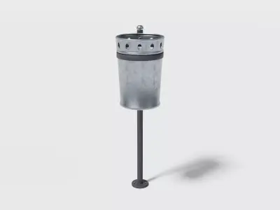 Street waste basket Low-poly 3D model