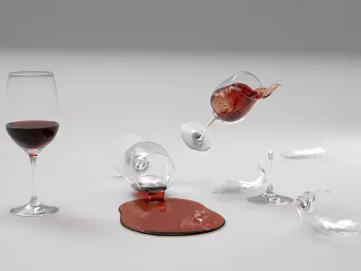 Wine glass mishaps 3D model