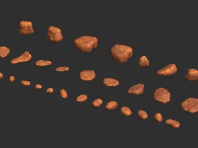 Assorted Rocks - Red Dust Low-poly 3D model