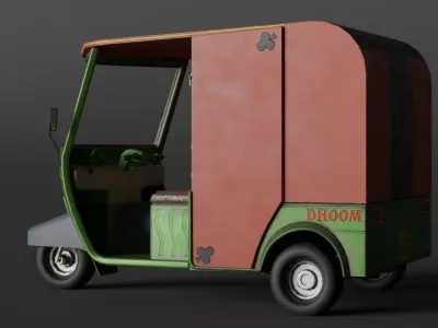 Rickshaw - Game ready Asset Free low-poly 3D model