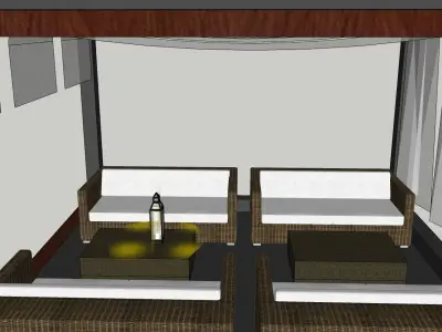 outdoor sitting pargola sketchup model 3D model