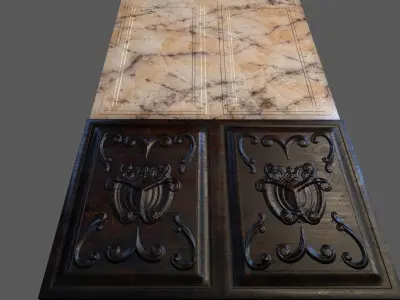Old Marble Wall Low-poly 3D model