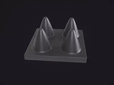 Grey Floor Spike Trap 3D model