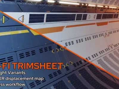 Sci-fi trim sheet 3D model
