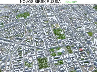Novosibirsk City Russia Low-poly 3D model