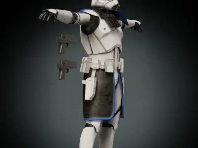 Captain Rex Live Action 3D Model Animation Ready Low-poly 3D model