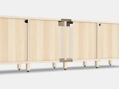 BESTA TV bench with doors and drawers 2 Low-poly 3D model