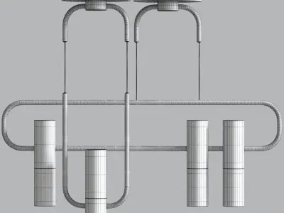 Storm Ceiling Light Suspension 3D model
