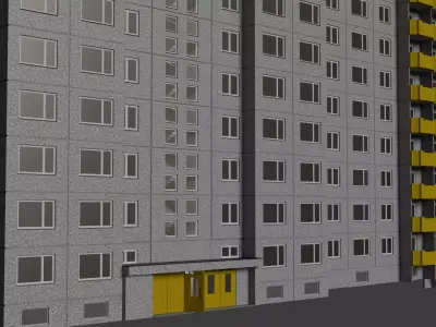 121-070-1 Type Panel Building 3D model Low-poly 3D model Low-poly 3D model