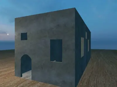 building concrete Low-poly 3D model