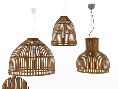 Lamp Rattan 5 3D model