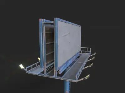 Street Pole Billboard001 Model Low-poly 3D model