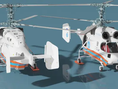  Kamov KA32 Russia EMERCOM Helicopter Simplified Interior 