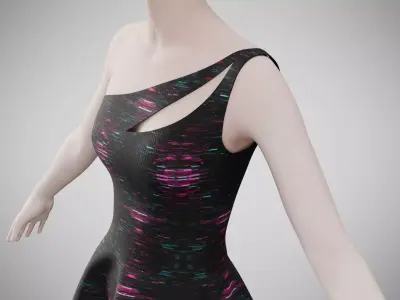 Dress 28 Light Burst Static Low-poly 3D model