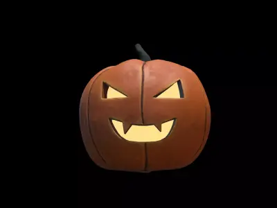 Jack o Lantern Halloween Pumpkin Low-poly 3D model