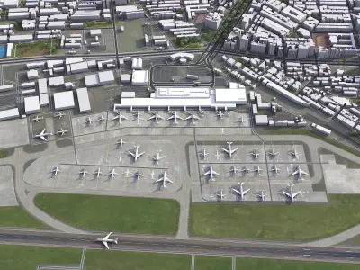 Taipei Airport Low-poly 3D model