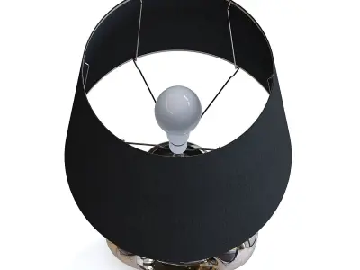 Black Table Lamp 3D model 2