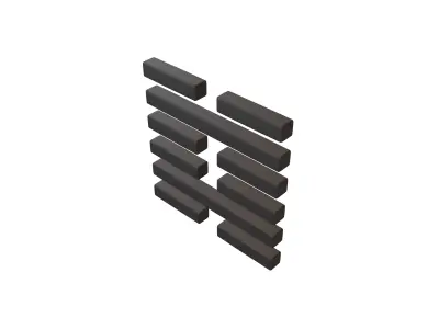 I Ching Hexagrams 29 kan v1 001 Low-poly 3D model