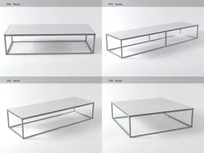 Shanghai four different coffee tables 3D model