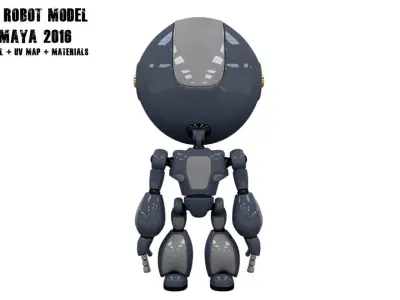 Robot Model body may Low-poly 3D model