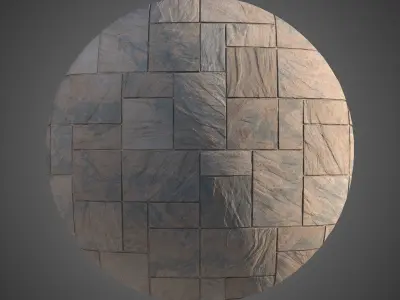 8K Large Area Natural stone pavers 01 - 6 Variations Texture