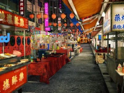 Raohe Street Night Market Night 3D model