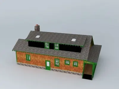 Seaside Craftsman Huge Cabin House Free 3D model