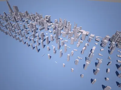 futuristic architecture set 21 - 360 items 3D model