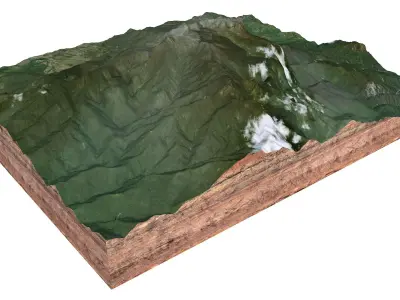 Mount Kinabalu Mountain Malaysia 3D model