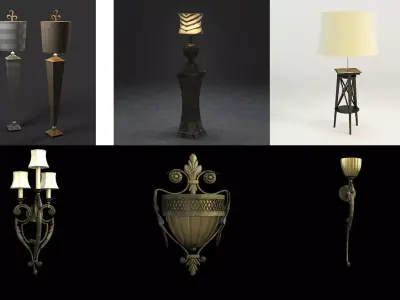 10 lamps 3d models pack 3D model