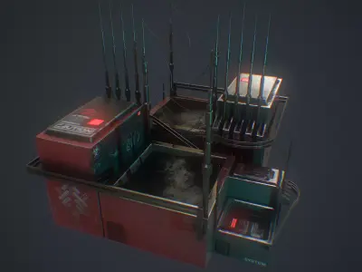 Sci-fi Station 10 Low-poly 3D model