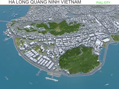 Ha Long Quang Ninh Vietnam 35km Low-poly 3D model
